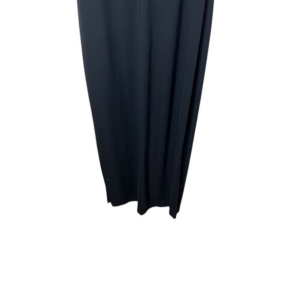 Vintage Arianna By Rachel Kaye Y2K Black Maxi Gown Embroidered Flowers Size 10 - Picture 9 of 11